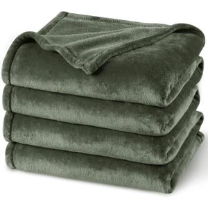 PHF Ultra Soft Fleece Blanket Twin Size, No Shed No Pilling Luxury Plush Cozy 300GSM Lightweight Blanket for Bed, Couch, Chair, Sofa Suitable for All Season, 50" x 60", Olive Green