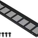 PATIKIL 12 x 3 Inch Door Air Vent Cover, Aluminum Grille Ventilation Cover Louvered with Mounting Screws for Cabinet Wardrobe Door, Black