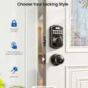 Veise Keyless Entry Door Lock with 2 Knobs, Electronic Backlit Keypad Deadbolt with Handle Set, Auto Lock, One-time Codes, Smart Deadbolt for Front Door, Easy Installation, Oil-Rubbed Bronze