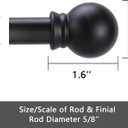 GXOACKJ Curtain Rods for windows 66-120 inch, 5/8 inch Decorative Matte Black Splicing Heavy Duty Metal Curtain Rod set with Brackets