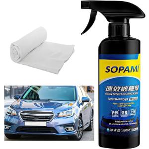 Sopami Car Coating Spray,Quick Effect Coating Agent,Quickly Coat Car Wax,Polish Spray Waterless Wash Wax,Oil Film Emulsion Glass Cleaner(500ML)