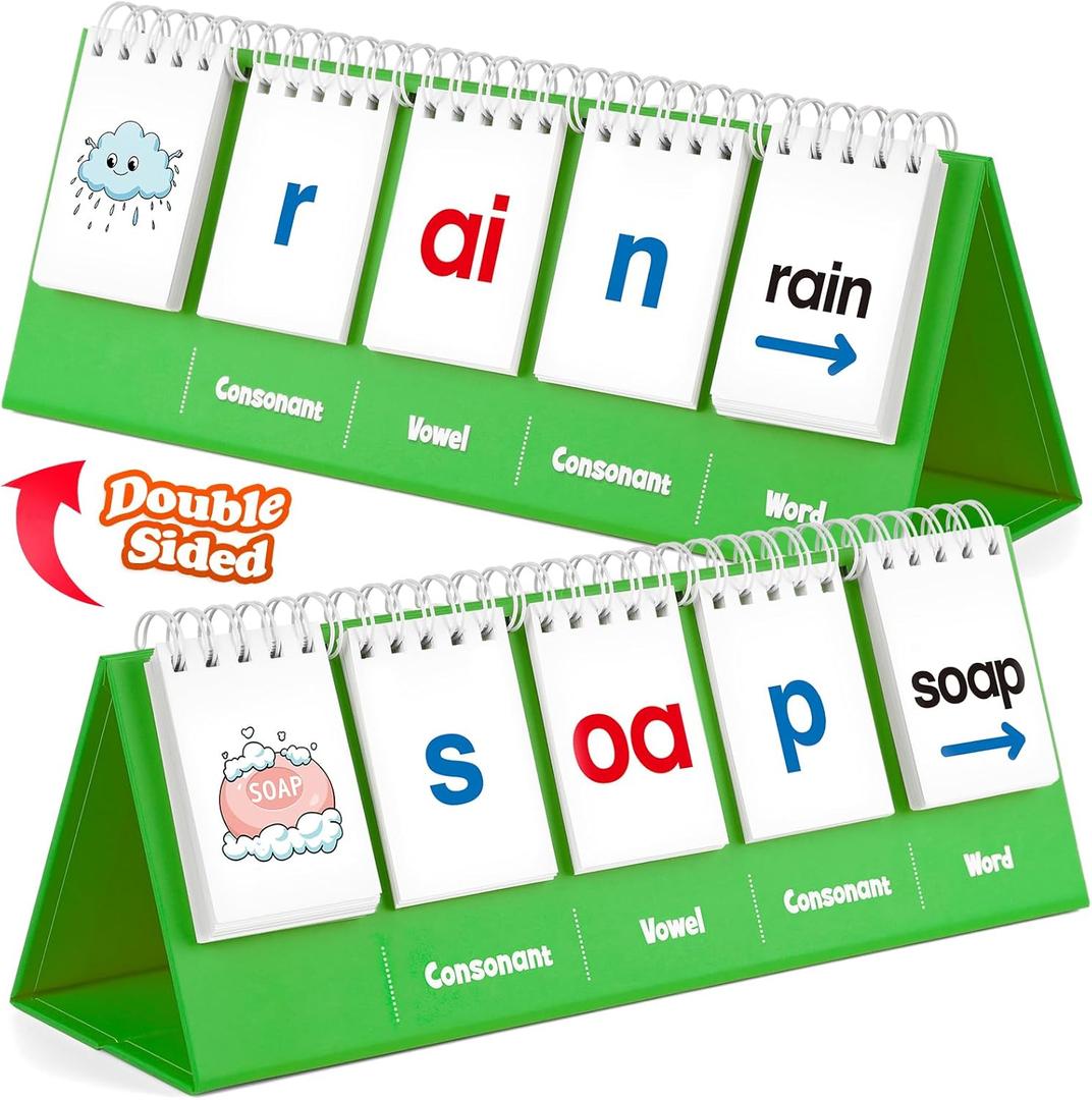 Aizweb CVVC Word Games,Phonics Games Flash Card for Preschool Kindergarten Classroom,Learn to Read,Reading Manipulative Spelling Educational Toy Learning Activity Speech Therapy Teacher Supplies