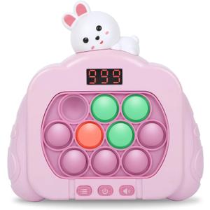 Quick Push Pop Fidget Toys for Kids & Adults, 12 Game Modes Upgraded Light Up Fast Push Bubble Handheld Toy, Stress Relief Party Favors, Christmas & Birthday Gifts for 3-12 (Rabbit)