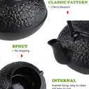 Sotya Cast Iron Teapot, 40oz/1200ml Japanese Tetsubin Tea Pot with Infuser for Loose Leaf and Tea Bags, Tea Kettle Coated with Enameled Interior for Stove Top, Black