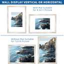 12x18 Frame Set of 2, Distressed White Wood Style for 8.5x11 Mat, 12x18 in