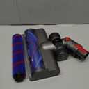 2 Brushes Replacement Head Compatible with Dyson V7/V8/V10/V11/V15 Cordless Vacuum, Soft Roller & V-Shape Brush Motorhead with Green LED Light, Anti-Tangle Cleaner Head for Hardwood Floor & Carpet