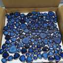 Cobalt Blue Pebble Tiles for Shower Floor Bathroom Floor Wall Mosaic Tile [Set of 5 Sheets]