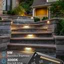 5W Retaining Wall Lights,7 inch LED Hardscape Lighting, Waterproof Low Voltage Landscape Lights,12V Step Lights Outdoor,3000K Soft White Patio Walls Stairs Lighting,12-Pack with Connectors