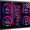 WOWNOVA 8 Inch LCD Screen Inside PC Case Screen (Desktop Mode Added), 1 Click 1 Cable to Get Started Computer Temperature Display Monitor, Sensor Panel for Inside PC Case with Screen (Black)