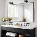 Rectangle Bathroom Mirror 30x48 inch, Large Mirror with Black Frame, Rectangular Vanity Mirror 30" X 48", Modern Matte Wall Mounting Mirrors, Hang Horizontal or Vertical