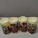 Halloween Flameless LED Candles with Remote Control, 3"x 5"Battery Operated Pillar Real Wax with Timer for Halloween Decorations, Sugar Skull Candle