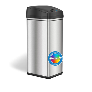 iTouchless 13 Gallon Kitchen Trash Can with Lid and Odor Filter, Motion Sensor Stainless Steel Rectangular Trashcan for Home Office Work Bedroom Living Room Garage Large Capacity Slim Wastebasket