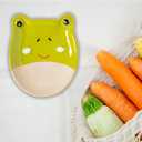 Frog Shaped Spoon Rest Ceramic Spoon Holder for Stove and Countertop Decorative Utensil Rest Fun Cooking Accessory and Housewarming Gift for Kitchen Frog Lovers