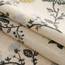 Watercolor Colorful Flowers Linen Valance for Windows, Farmhouse Floral Printed Light Filtering Rod Pocket Small Curtains Valance for Kitchen Cafe Bathroom 54" x 18" Green/Mustard/Blue