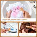 3 Pcs Wooden Laundry Stain Brush Stain Remover Dauber Brushes with Round Head Boar Bristle Small Stain Brush for Clothes for Scrubbing Stains from Furniture Fabric Leather(Style A)