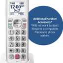 Panasonic Additional Cordless Phone Handset for use with KX-TGD86x Series Cordless Phone Systems - KX-TGDA86W (White)