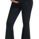 JOYSPELS Maternity Flare Leggings Over The Belly with Pockets Soft, Comfortable Pregnancy Yoga & Daily & Work Pants, Size: Large