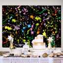 Colorful Paint Splash Backdrop Abstract Graffiti Style Photography Background Neon Glow Splatter Hip Hop Disco Retro 80's 90's Happy Birthday Glow Party Art Vinyl 7x5ft Banner Photo Studio Props