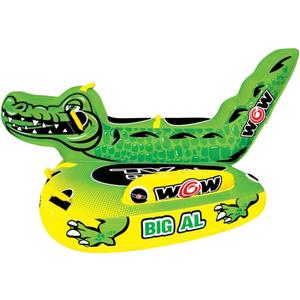 Wow Sports Big Al Alligator Towable Tube - 1-4 Person - 680 lb Capacity - Nylon Cover - for Boating - Youth & Adults, One