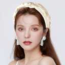 panthra 2 PCS Knotted Headband, Cute Knotted Headband for Women, Non Slip Top Knot Headbands, Thick Elastic Hairband, Black Hair Accessories