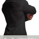 Mens Muscle Fit Dress Shirts Athletic Slim Fit Long Sleeve Stretch Casual Button Down Shirt (Black, L)