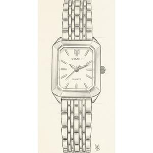 Avaner Women's Gold Square Watches: Ladies Gold Silver Stainless Steel Band Classic Retro Elegant Easy Reader Analog Quartz Wrist Watch