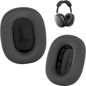 Ear Cushions for AirPods Max Headphone - Upgraded Mesh Earpads Replacement Compatible for Apple AirPods Max with Silicone Layer, Magnet, Memory Foam and Noise Isolation (Space Gray)