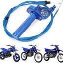 Motorcycle Twist Throttle 7/8" 22mm with Throttle Cable CNC Assembly Universal for TTR 110 230 YZ 85 125 250 PW 50 80 Dirt Pit Mini Bike Blue