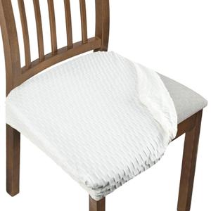 Adabana Seat Covers for Dining Room Chairs Set of 6, Removable Washable Chair Covers Seat Slipcover Protector, Beige