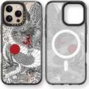 Rosarnnah Magnetic for iPhone 16 Pro Max Magsafe Case Cute - Durable Shockproof 6.6 ft Drop Impact Phone Case - Black Funny Chinese Dragon Design for iPhone 16 Pro Max 6.9"