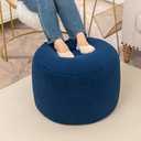 Round Pouf Ottoman 20 x 20 x 14 Inches Boho Poof Home Decor Floor Pouffe Ottoman Foot Rest for Couch Sofa Bean Bag Chairs Living Room Bedroom Navy Blue