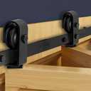 VEVOR 36" Bi-Folding Sliding Barn Door Hardware Track Kit, Bifold Sliding Door Hardware, Slide Smoothly Quietly, Heavy Duty, Easy to Install, for Two 16" Closet Pantry Laundry Barn Doors [No Door]