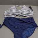 Blooming Jelly Womens High Waisted Bikini Sets Drawstring Tummy Control Swimsuits Crisscross Tie Back Bathing Suit, M