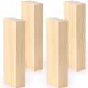 Landical 4 Pack Pine Wood Carving Blocks 12 x 4 x 2 Inch Unfinished Whittling Wooden Blocks for Beginners Home Christmas DIY Arts Supplies
