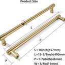 khtumeware Appliance Pulls Champagne Bronze 18 Inch(457mm) Center to Center 1 Pack Heavy Duty Drawer Pulls Kitchen Cabinet Handle Cabinet Hardware
