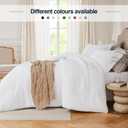 Quataly White Queen Comforter Set - 3 Pieces Seersucker Lightweight Bedding Comforter Sets (1 Soft Fluffy Comforter & 2 Pillowcases) - All Seasons Cozy Modern Bed Sets