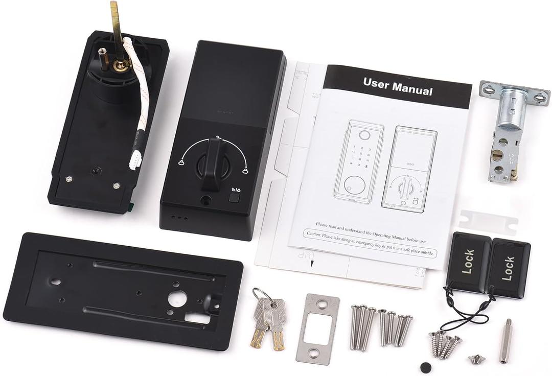 Smart Lock Touchscreen Keyless Entry Door Lock WiFi TY APP Fingerprint Password RFID Card Mechanical Key 5 Unlocking Methods Alunum Alloy Door Lock for 35-55mm Thickness Office Home Bedroom Door