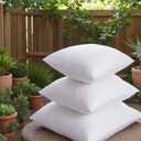 Phantoscope Pack of 3 Pillow Inserts,100% Virgin Fiber Fluffy Decorative Throw Pillow for Couch,Sofa,40x40 cm (White)