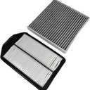 Engine & Cabin Air Filter With 5 Pack Air Cleaner Box Intake Clips Fit for 2007-2009 Honda CR-V L4 2.4L, Replace 17220-RZA-000 80292-SDA-A01 17220RZA000 80292SDAA01