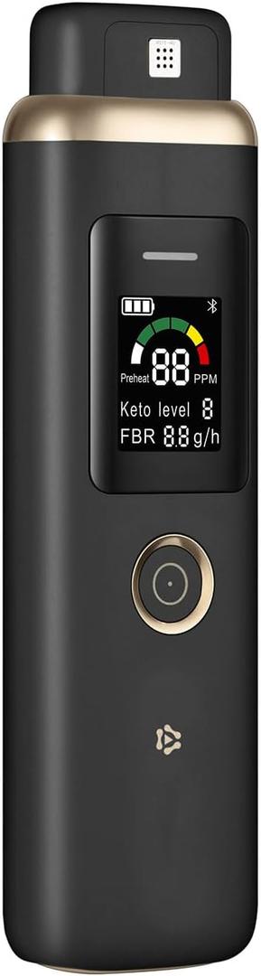 Professional Ketosis Meter for Testing ketosis - Portable Breath Ketone Analyzer High-Accuracy Ketone Breath Meter Home Ketosis Breath Tester for Keto Lifestyle & Fitness Trace (Black)