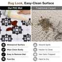 3' x 4' Plastic Floor Mat for Home, Vinyl Tile-Look Area Mat for Hard Floor