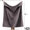 UGG Euphoria Faux Fur Throw Blanket, Oversized Soft Throw for Bed or Couch, Luxury Bedroom Decor, Plush Blankets, Machine Washable, 50-inch x 70-inch, Charcoal Grey