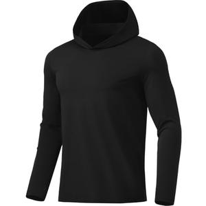 BANTREK Men Athletic Hoodies Long Sleeve Fishing Shirts UPF 50+ Sun Protection Dry Fit Wicking Hooded Running Shirts XL