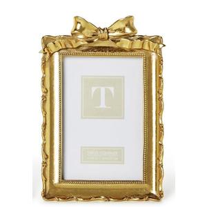Company Vintage Gold Frame with Accent Bow, Resin, 4x6