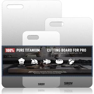 Titanium Cutting Board, 100% Pure Titanium Cutting Boards For Kitchen, Best Non Toxic titanium chopping board, Dishwasher safe, Hygiene and Durability for Meat, Fruit, and Vegetables 