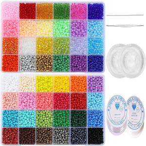 7200pcs 4mm Seed Beads - Assorted Colors, 6/0 Size - Perfect for Jewelry Making, Beading Crafts, DIY Projects