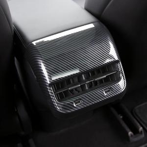 Carbon Fiber AC Vents Cover for Tesla Model 3 & Model Y, Rear Center Console Air Vent Trim for Tesla Accessories (Bright Carbon)