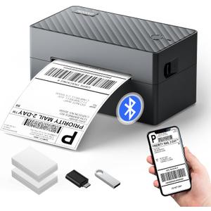 PEDOOLO Label Printer, 4x6 Shipping Label Thermal Printer for Packages, Bluetooth Conection and Compatible with Android, iPhone, Windows, Mac, Chromebook, Amazon, UPS, USPS, FedEx, Shopify