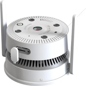 Smoke Alarm with Camera, WiFi HD 4 Megapixels, Smart Smoke Alarm & Real-Time Alerts, 180 Wide Angle View, Fire Alarm with Audio/Video for Indoor Parking Lots and Bars