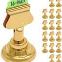 Table Number Holders (Set of 7) Premium Gold Metal Place Card Holders for Wedding Party Table Decor Picture Photo Holder (1.7 Inch Tall)